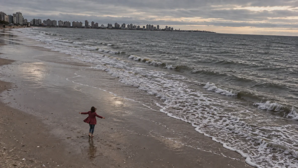 Una mujer junto al Río de la Plata, imagen del videoclip Fui el viento